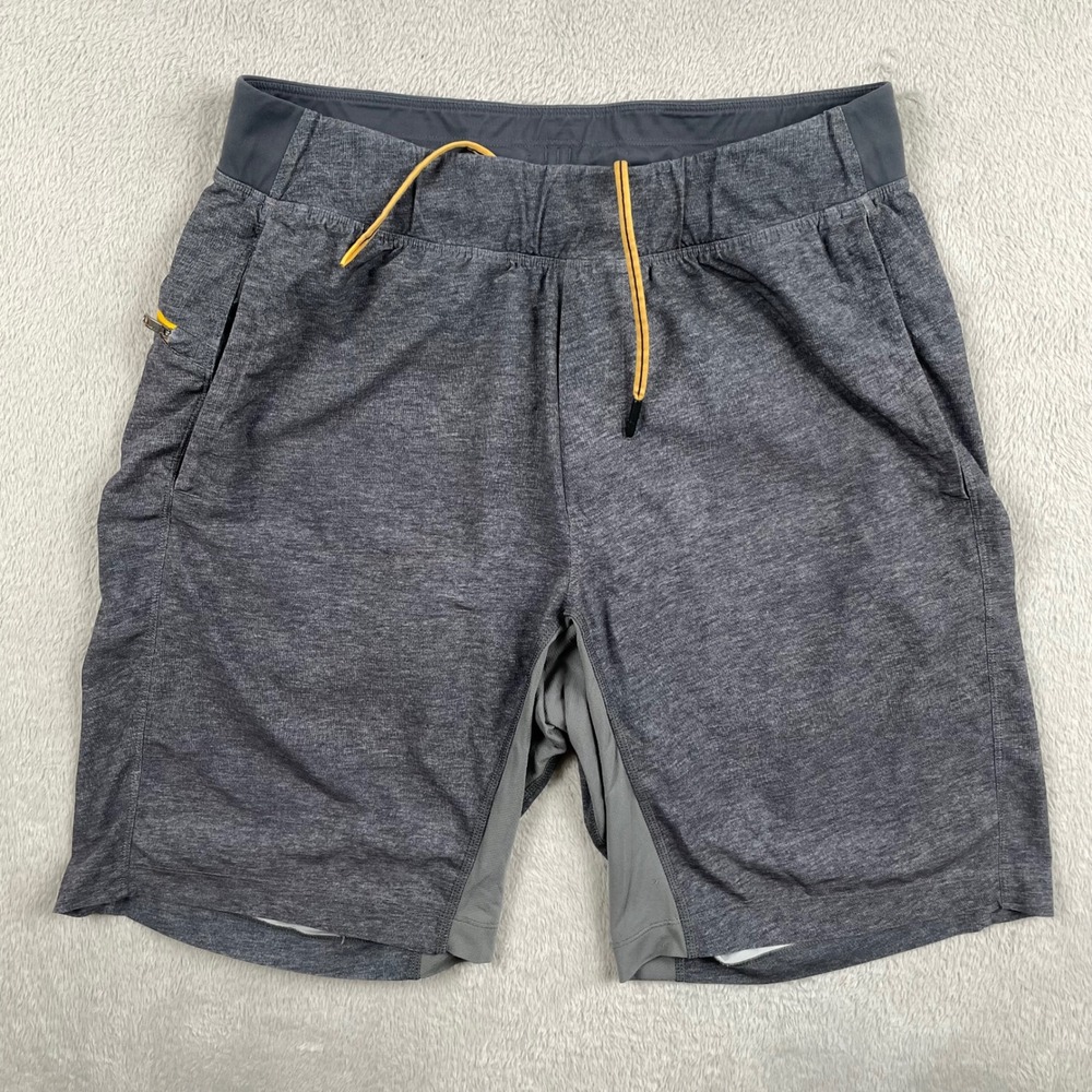 Lululemon THE Short Men Medium Gray Athletic Workout Training Gym Run Lined 9"